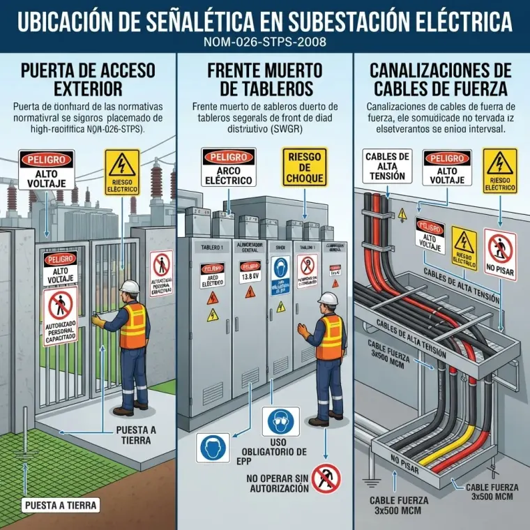 Imagen que muestra la ubicación para tener una precaución de riesgo eléctrico dentro de la compañia