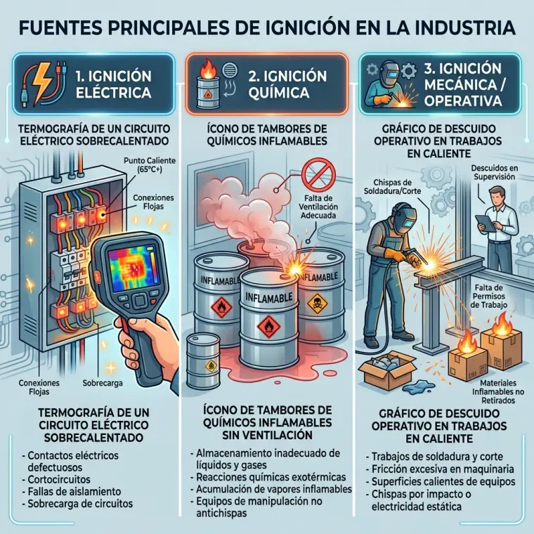 Imagen  que muestra los 3 tipos de incendios que hay pero de la misma manera como puede ser la prevención de incendios